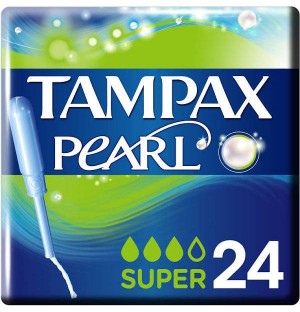 Тампоны Tampax Pearl из 100% хлопка (Super 24 U)