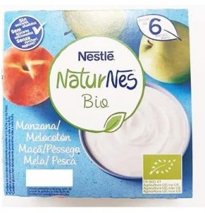 Naturnes Bio Яблоко и персик (4 тубы по 90 г)