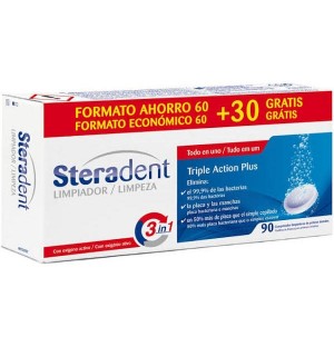 Steradent Triple Action Plus - очистка зубных протезов (90 таблеток)