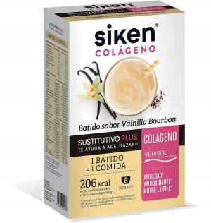 Siken Collagen Replacement Shake (6 пакетиков по 50 г со вкусом бурбонской ванили)