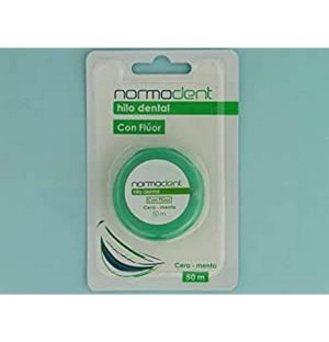 Normodent Hilo Dental Con Cera Y Fluor (Sabor A Menta 50 M)