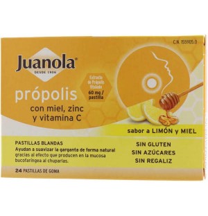 Juanola Propolis Lemon Honey Lozenges (24 Lozenges)