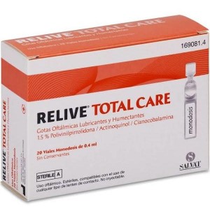 Стерильные глазные капли Relive Total Care (20 разовых доз по 0,4 мл)