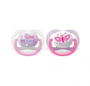 Пустышка Ultra Air Happy Pacifier Girl, 0-6 месяцев x 2 шт - Philips Avent	