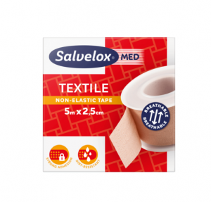 Текстильная лента Salvelox бежевая, 5 м х 2,5 см - Orkla