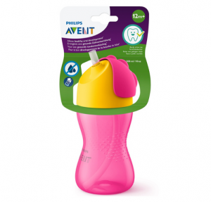 Flixable Cup With Straw Pink + 12 Months, 300 мл. - Philips Avent