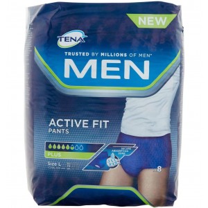 Анатомическая прокладка для дневного недержания мочи - Tena Men Pants Active Fit (8 шт. большого размера)