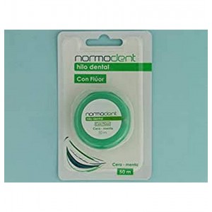 Normodent Hilo Dental Con Cera Y Fluor (Sabor A Menta 50 M)