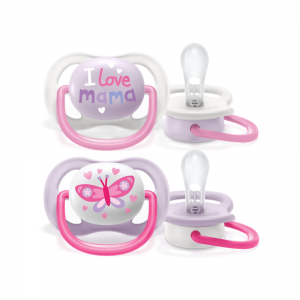 Пустышка Ultra Air Happy Pacifier Girl, 0-6 месяцев x 2 шт - Philips Avent	